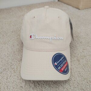 NWT Champion Classic Script Logo Baseball Hat - Cream/Stone - Adjustable